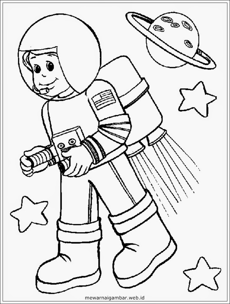 Gambar Astronot Untuk Mewarnai Pewarna C