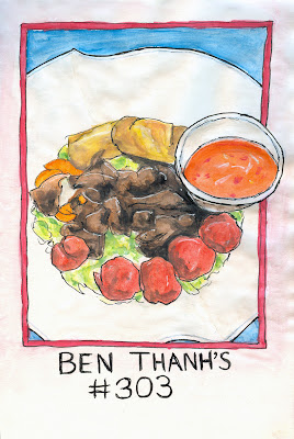Ben Thanh's Number 303, Vermicelli Bowl Combo drawing by ©Ana Tirolese