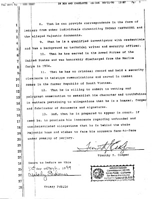 MJ-12 - Tim Cooper Afidavit (2A)