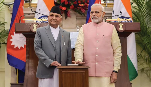 Image Attribute: Nepalese Prime Minister K.P. Sharma Oli and Indian Prime Minister Narendra Modi jointly lay the foundation stone for Arun-III through a remote system on May 11, 2018.