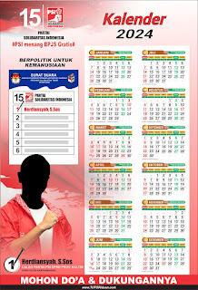 Desain Kalender Caleg Partai PSI Pemilu 2024 PSD
