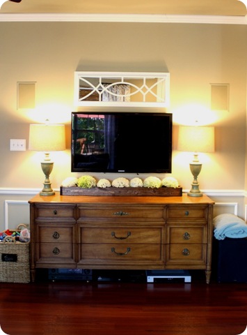 TV above dresser