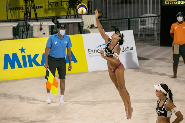 Ágatha e Duda na semifinal do Katara Cup de vôlei de praia