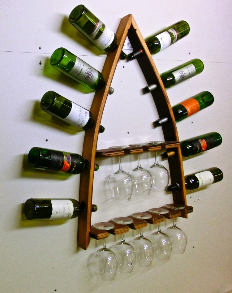 Wine Barrel Stave Shelves