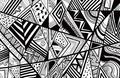 Abstract art drawing in black and white