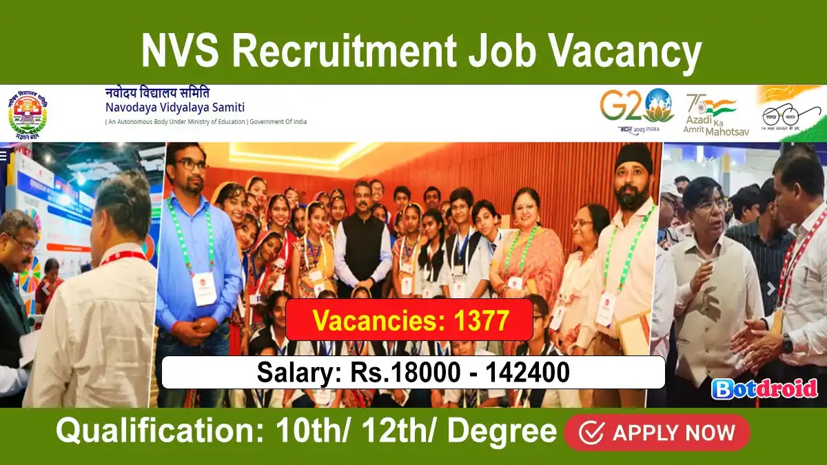 NVS Recruitment 2024, Apply Online for 1377 Non-Teaching Job Vacancy