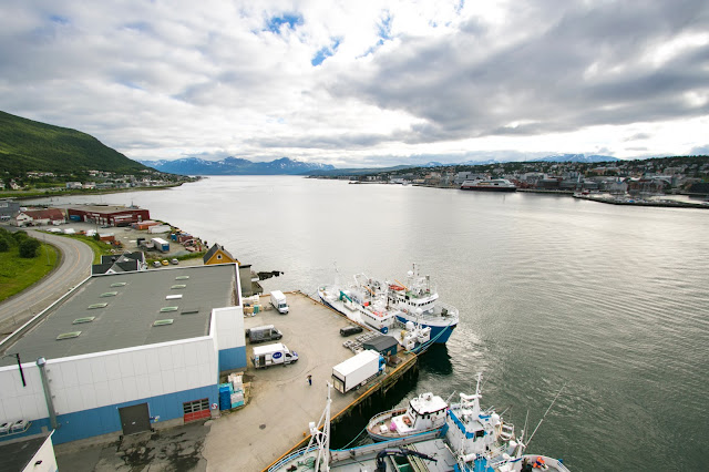 Vista dal ponte Bruvegen Bridge-Tromsøbrua-Tromso