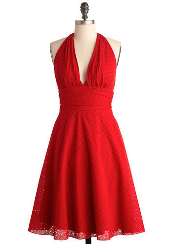 For inspiration I went to ModCloth thinkingred dress outdoor wedding