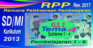 RPP - RENCANA PELAKSANAAN PEMBELAJARAN KURIKULUM 2013 REVISI BARU SD/MI KELAS 2 TEMA 4 SEMESTER 1