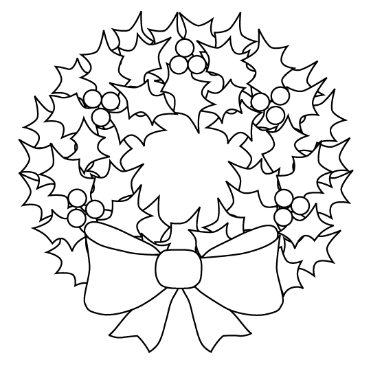 Christmas Wreath Coloring Pages 1