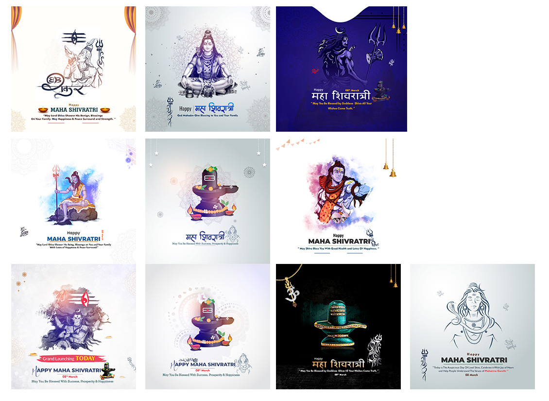 Maha Shivratri Social Media Post Design, Maha Shivratri 2024, 2024 Maha Shivratri Design