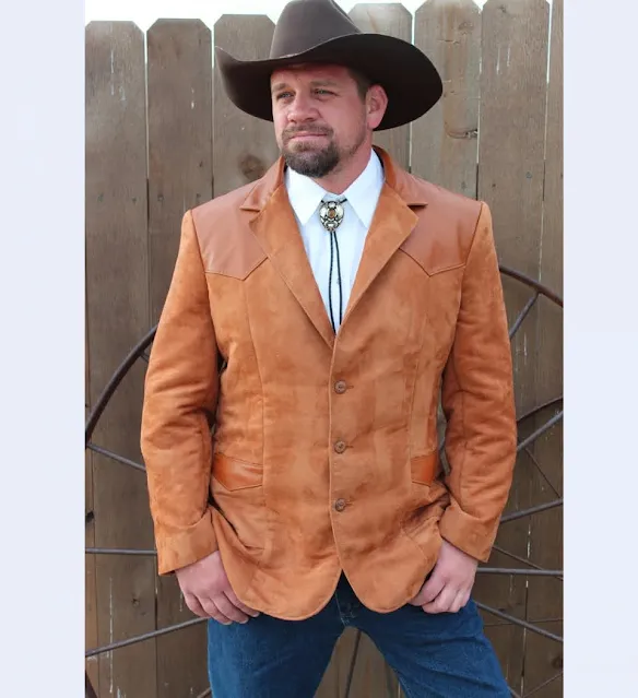 1/3 Leather Blazer Cowboy In Orange Curated by Oregonleatherboy