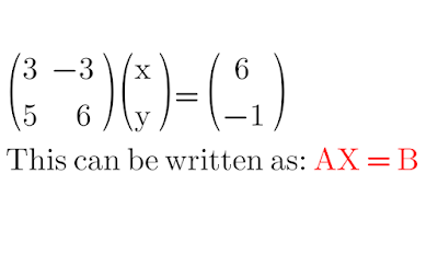 Linear equation in matrix form