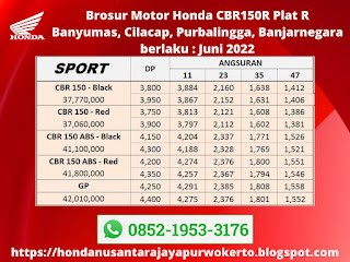 Brosur Motor Honda CBR150R Plat R Juni 2022