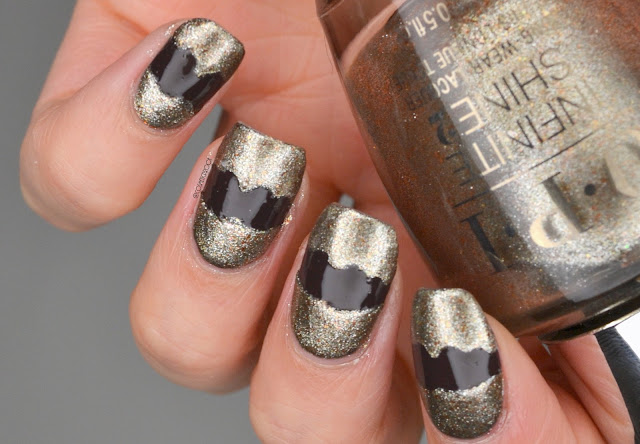 Brown and Gold Nail Art