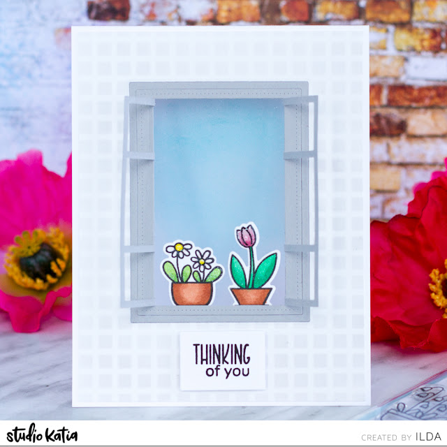 Thinking of you Window Card for Studio Katia Blog Hop by ilovedoingallthingscrafty.com 