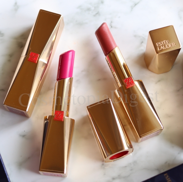 Review, swatches, and demo of the Estee Lauder Pure Color Desire Rouge Excess Lipsticks