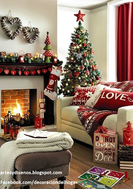 IDEAS PARA DECORAR SALAS EN NAVIDAD by artesydisenos.blogspot.com