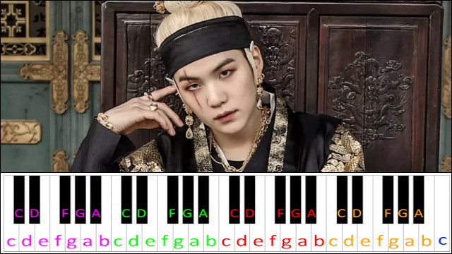 Daechwita by Agust D (BTS SUGA) Piano / Keyboard Easy Letter Notes for Beginners