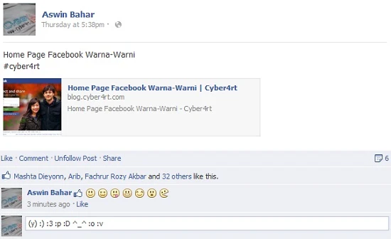Cara Komentar Facebook Dengan Gambar Emoticon