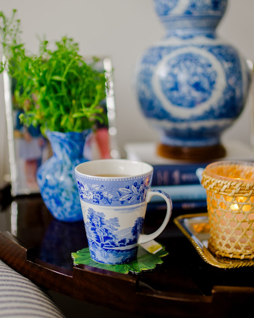 blue and white spode favorite teas