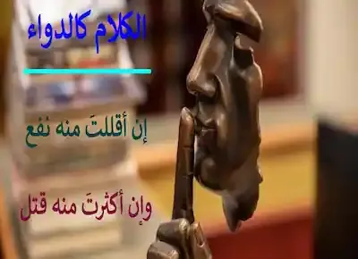 الكلام كالدواء: إن أقللت منه نفع وإن أكثرت منه قتل