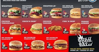 Daftar Harga Menu Burger King Indonesia 2016