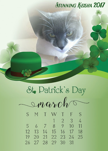Free Downloadable March Cat Calendar