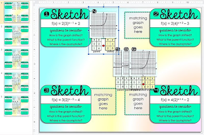 Graphing Exponential Functions Activity - print & GOOGLE Slides