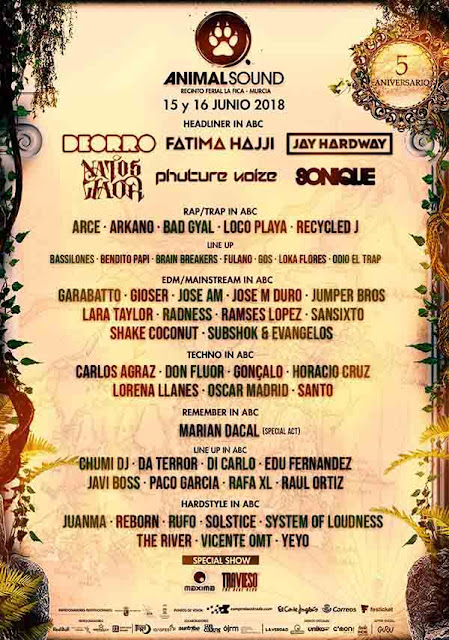 animal sound, line up, murcia, festival, musica, musica electronica, house, tech house, techno, hardstyle