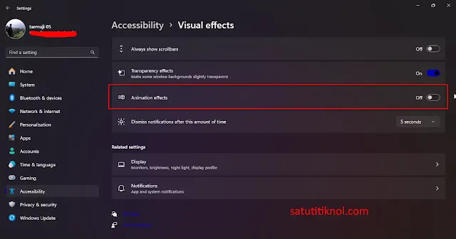 Cara Mematikan Animation Effects di Windows 11 Agar Laptop Lebih Cepat