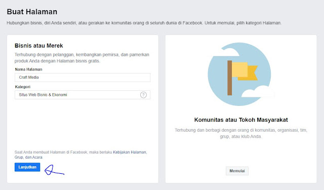 Cara buat Halaman facebook