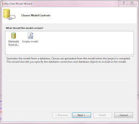 ADO.NET Data Model Wizard - Generate from database
