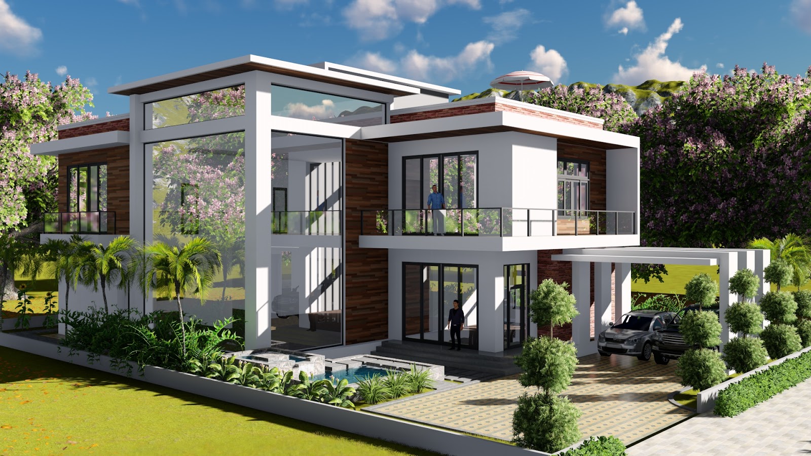  Sketchup  Modeling Lumion Render 2 stories Villa Design 