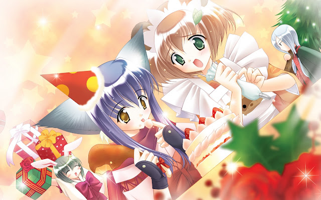 Chicas Anime Feliz Navidad y Feliz Año Nuevo