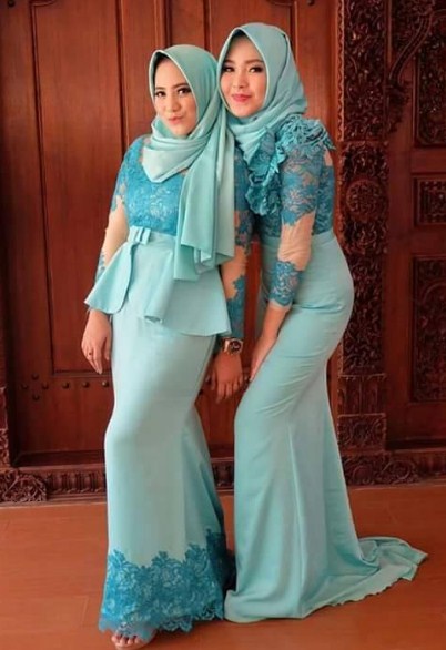 ... Muslim Kebaya Modern Kombinasi Brokat untuk Pakaian Seragam Pernikahan
