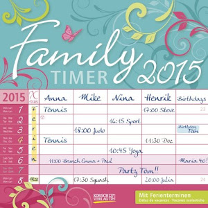 Family Timer - Floral 2015: Broschürenkalender mit Ferienterminen