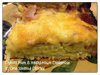 Cheesy Ham and Hashbrown Casserole. Easy enough for the kids to help. OneBlessedChicky.com