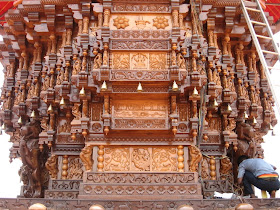 Wood carvings on Brahma Ratha