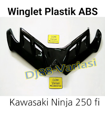 winglet ninja 250 fi hitam plastik abs