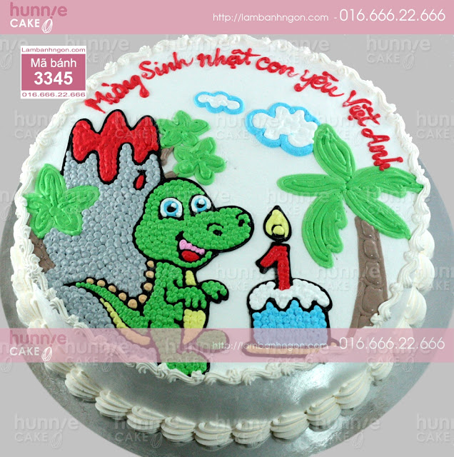 Bánh gato sinh nhật khủng long một tuổi