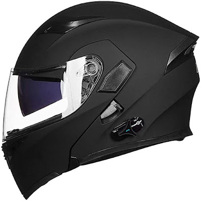 ILM Bluetooth Motorcycle Helmet Modular Flip up Full Face Dual Visor Mp3 Intercom FM Radio DOT Approved