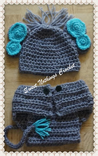 free crochet diaper set, free crochet hat pattern