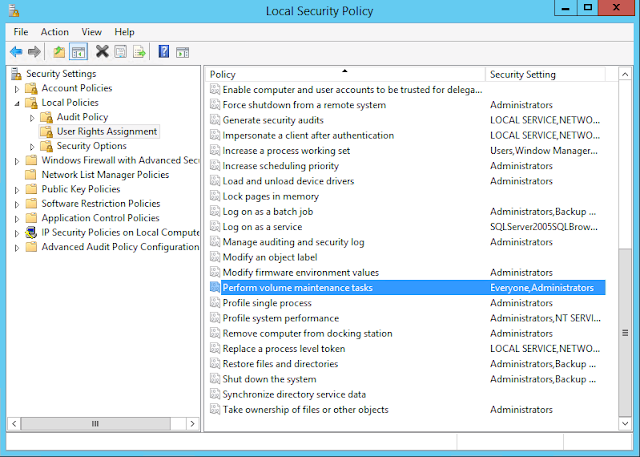 Perform Volume Maintenance Task