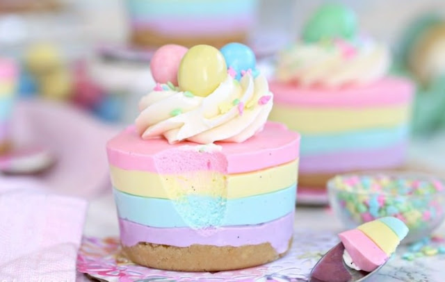 Easter No-Bake Mini Cheesecakes #desserts #sweettreat