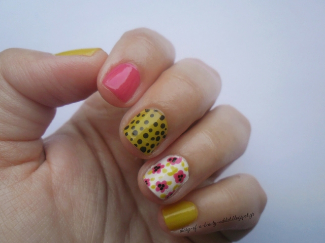 Floral Mix & Match Nail Art [Green, Fuchsia]