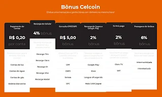 CELCOIN Recargas de celular e Pagamentos de Contas