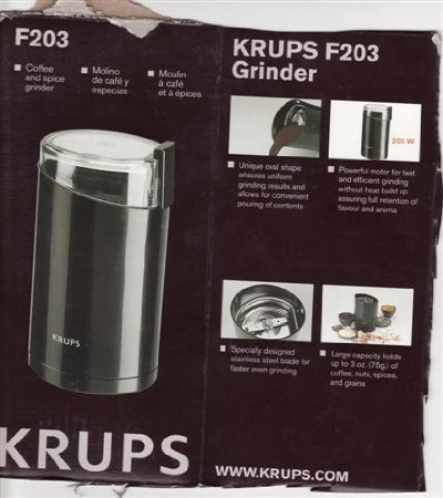 Krups 203 Electric Coffee And Spice Grinder With Stainless-steel Blades, White Coffee