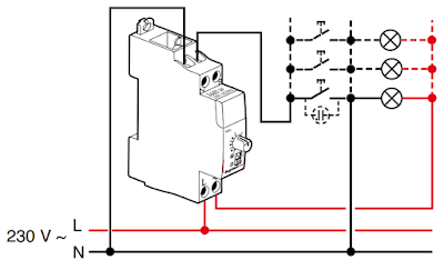   Minuterie simple, connexion à 3 fils