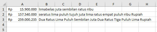 Rumus Terbilang Excel Rupiah